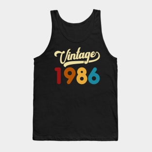 1986 Vintage Gift 34th Birthday Retro Style Tank Top